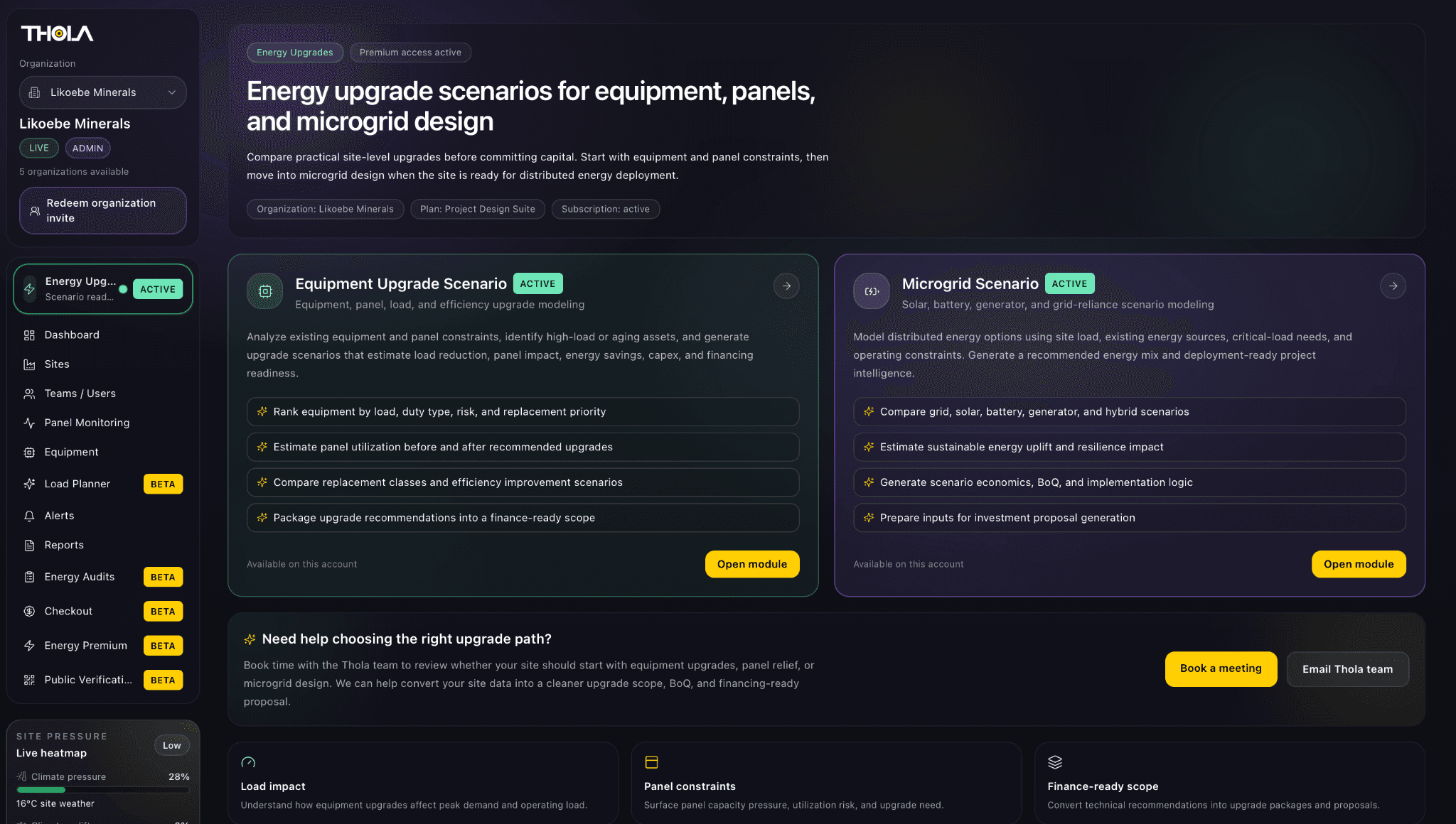 Audits & upgrades product view